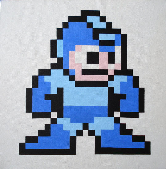 megaman Acrylic Canvas Figure Painting