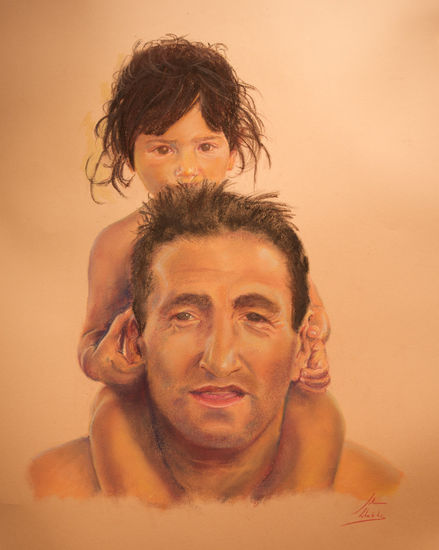 Quique y Alba Pastel Cartulina Retrato