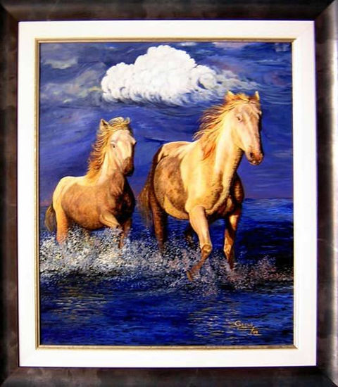 POR LA PLAYA Oil Canvas Animals