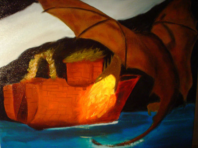 Smaug en Tigre Oil Canvas