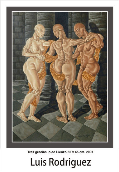 Tres Gracias Oil Canvas Figure Painting