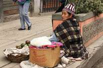 Vendiendo aguacates.