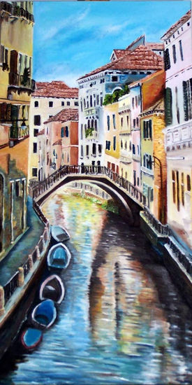 Reflejos en Venecia Oil Canvas Landscaping