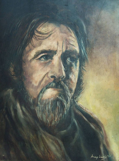 Horacio Guaraní,poeta y cantor Oil Canvas Portrait