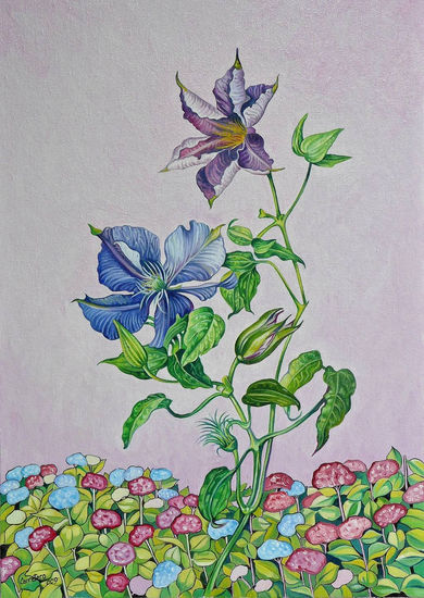 flores 4 Oil Canvas Landscaping