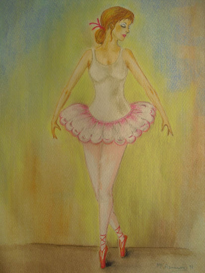 BAILARINA Pastel Cartulina Figura