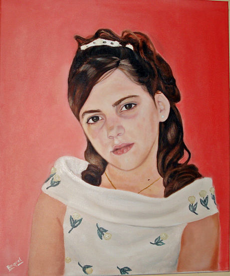 mi otra niña 2 Oil Canvas Portrait