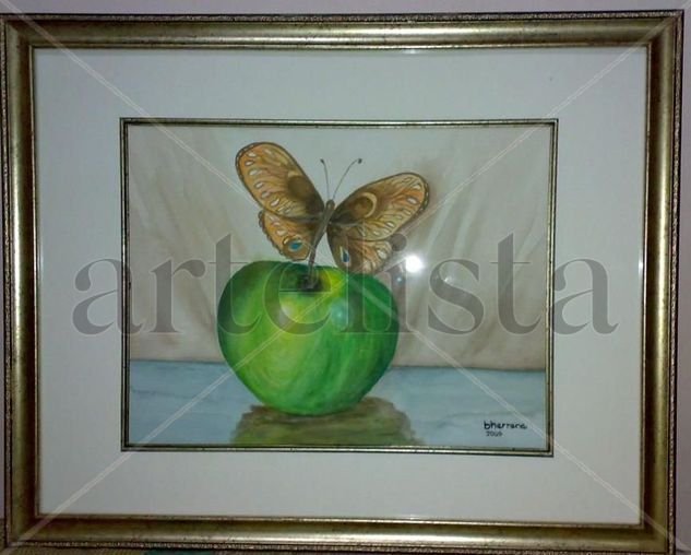 Mariposa frutal Watercolour Paper Still Life Paintings