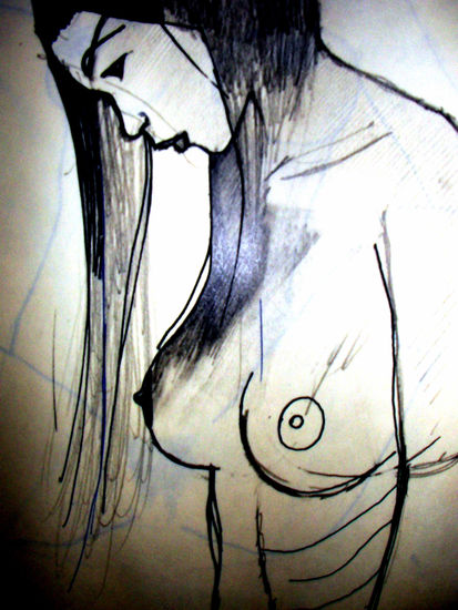 IL CORPO E' BELLO...LEI E' STANCA, BELEZA DE UN CUERPO...DESCANSA Pencil (Black) Paper Nude Paintings