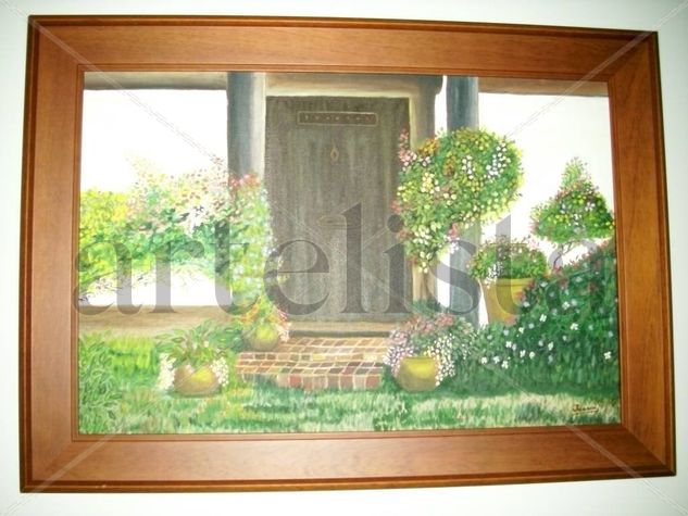 FLORES EN ELPATIO Oil Canvas Others