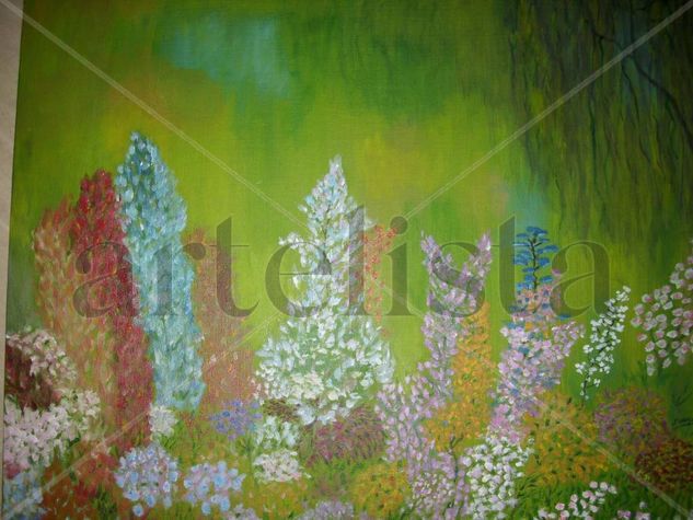 COMPOSICION FLORAL Oil Panel Floral Painting