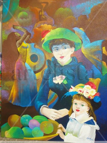 Madre e Hija Oil Canvas Landscaping