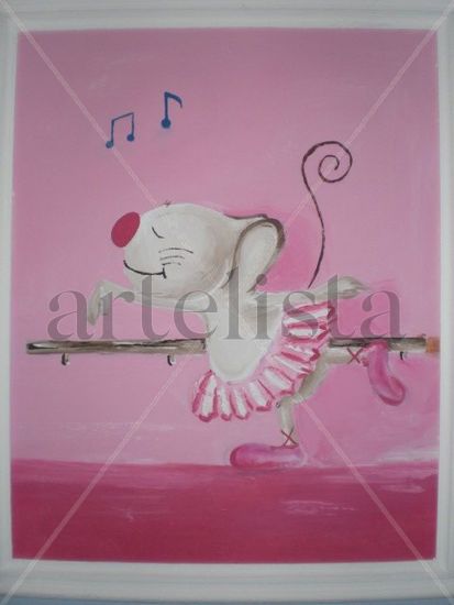 Ratita bailando. Acrylic Canvas Figure Painting