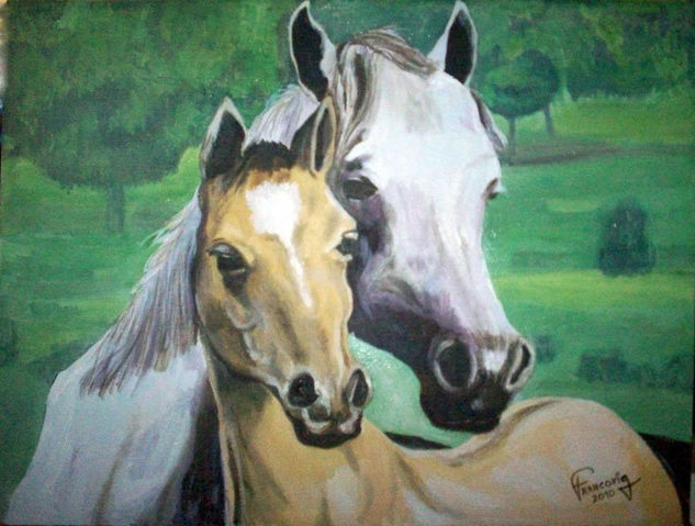 En el claro del bosque Oil Canvas Animals