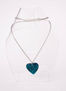 Collar Corazon total aguamarina+ pnts.+ cadena