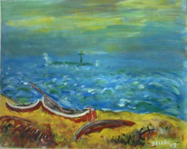 Anochecer Marino Acrylic Card Marine Painting