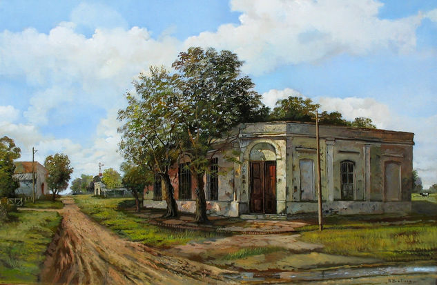 esquina de chivilcoy Oil Canvas Landscaping