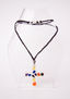 Collar Cruz+ pño. colores+ cordon trenzado negro