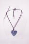 Collar Corazon total morado+ turs.+ cordon triple morado