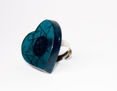 Anillo Corazon mediano aguamarina+ grps.