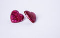 Aretes Par corazón+ flmnts. fucsia