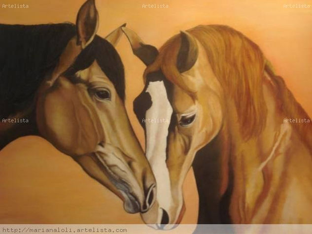 Contigo amor Oil Canvas Animals