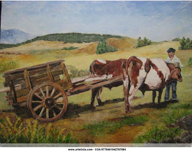 CARRETA DE CAMPO. Acrylic Canvas Landscaping