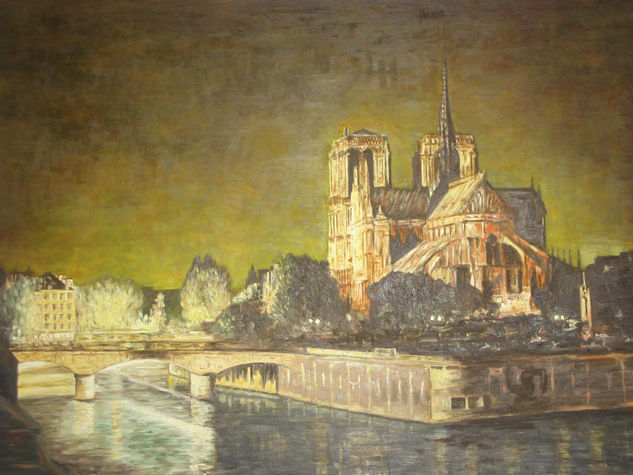 Notre-Dame junto al Sena Oil Canvas Landscaping