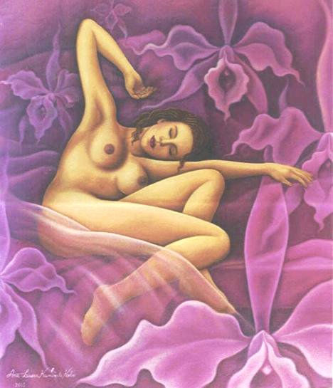 NU FEMININO LILÁS Oil Canvas Figure Painting