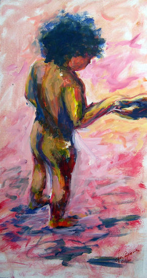 primeros pasos en la arena Acrylic Others Figure Painting