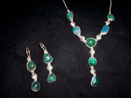 CONJUNTO AGATA VERDE Jewellery Jewellery and costume jewellery