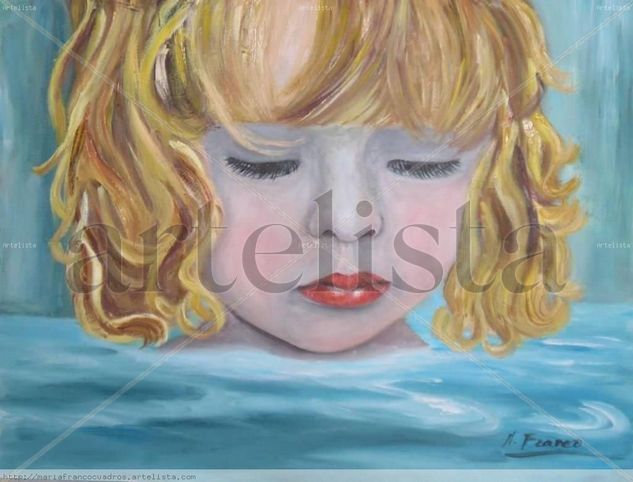 Niña en el agua Oil Canvas Landscaping