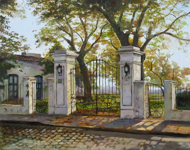 antiguas rejas de san isidro Oil Canvas Landscaping