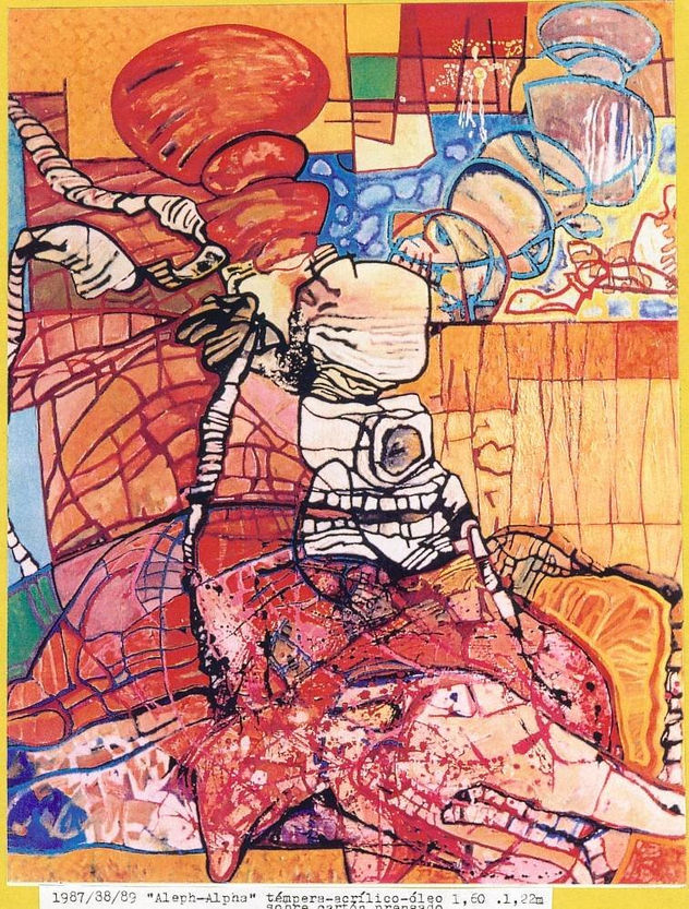 Alberto Ortu Martin Ortus: "ALEPH - ALPHA" - Drawing Other, Paint Mural, 1982 -1989