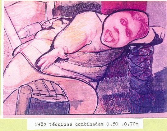 Alberto Ortu Martin Ortus: "Movimiento infantil" - Drawing Other, 1982 - ORTVS 