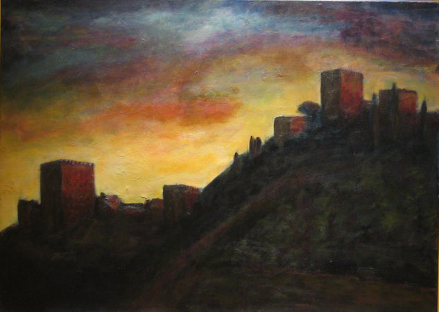 Torres de la Alhambra Acrylic Canvas Landscaping