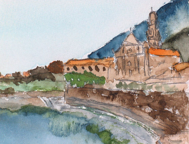 MONASTERIO DE STA. Mª DE OIA (PONTEVEDRA) Watercolour Paper Landscaping