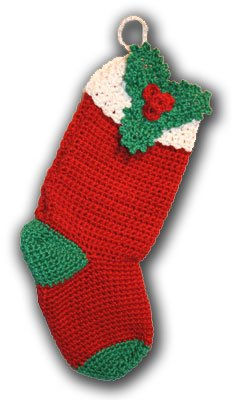 Calcetín de Navidad de ganchillo 