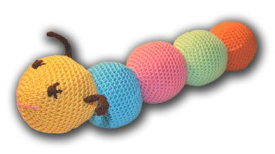 Gusano 'Flupy' de ganchillo 