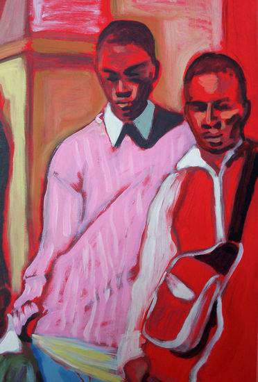 GRUPO (Detalle) Acrylic Canvas Figure Painting