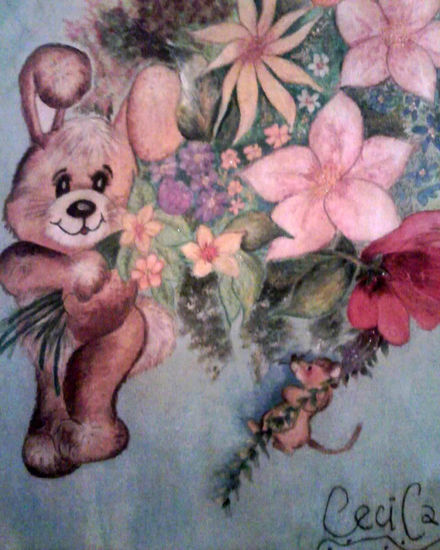 La Amistad entre flores Pastel Cartulina Animales