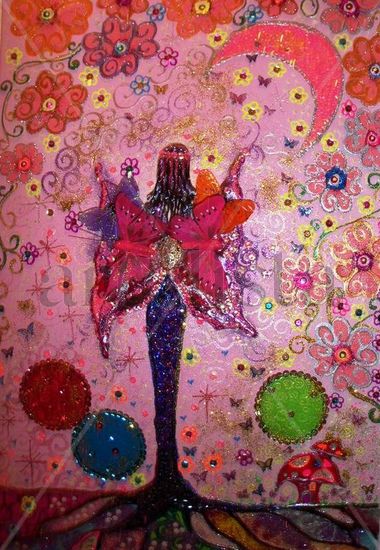 " EL MUNDO DE CLARA " Mixed media Canvas Figure Painting