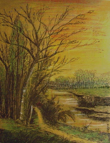 Paisaje de Francia Mixed Media