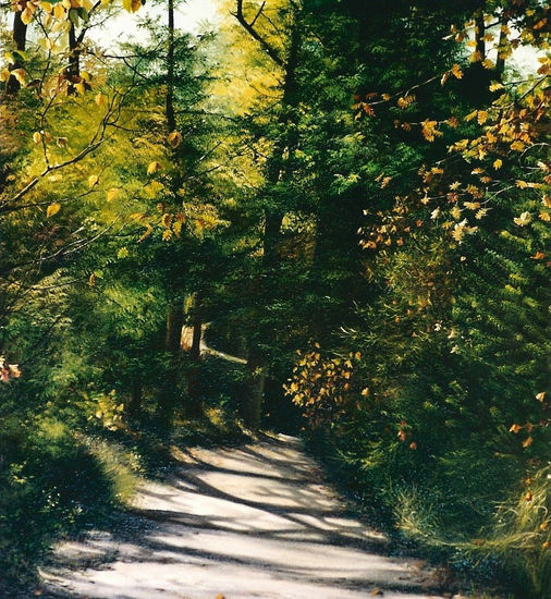 Camino del otoño Óleo Lienzo Paisaje