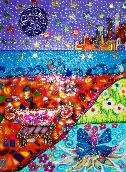 " VOY SOBRE LAS ESTRELLAS ..." Acrylic Canvas Landscaping