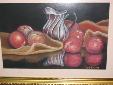 manzanas en el espejo Oil Canvas