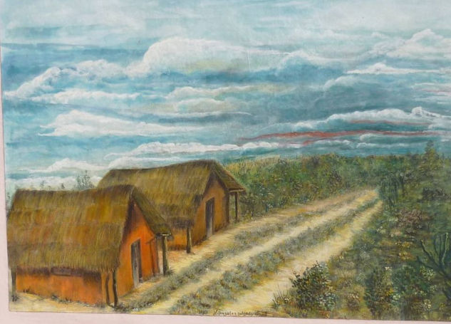 chaco paraguayo Gouache Cartulina Paisaje