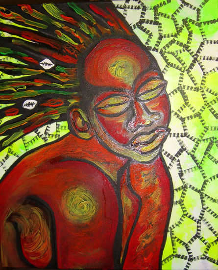 TRIBAL Acrylic Canvas Figure Painting