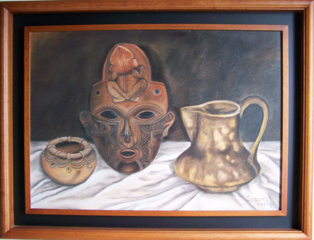 Cerámica indigena Pastel Card Still Life Paintings