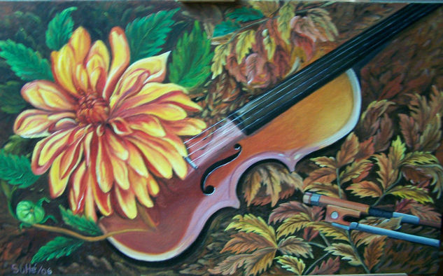 Dalia para Violín Oil Canvas Still Life Paintings